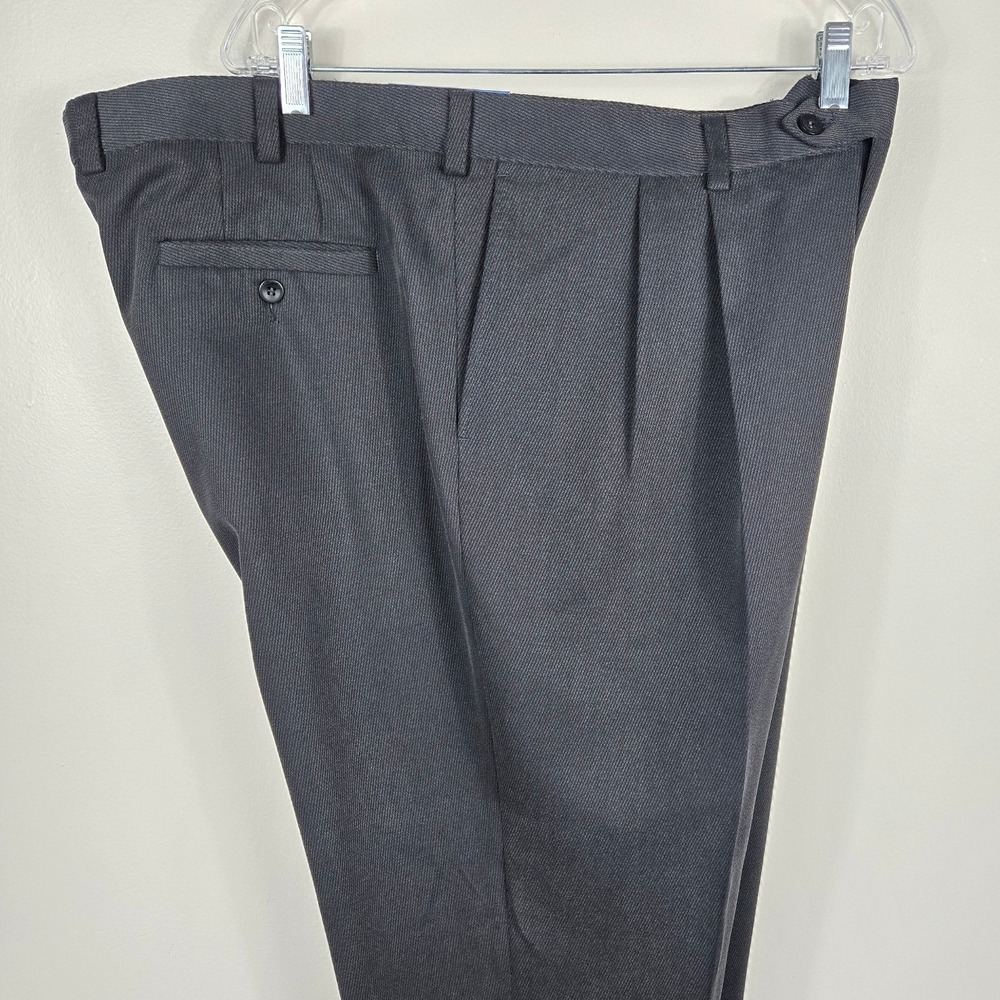 Coppley Sarasota Mens 42R Charcoal Grey Pleated Dress Trousers Unhemmed